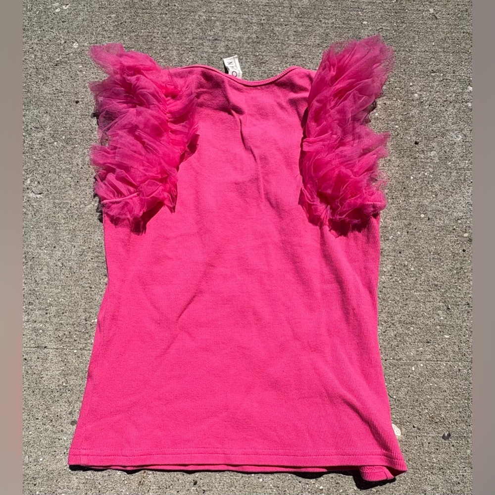 Dolan | Hot Pink | Kids | Tank Top | Ruffle Sleeves | Size Small - Picture 6 of 6